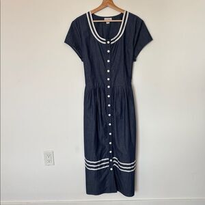 Lanz of Salzburg Denim Sailor Midi Dress